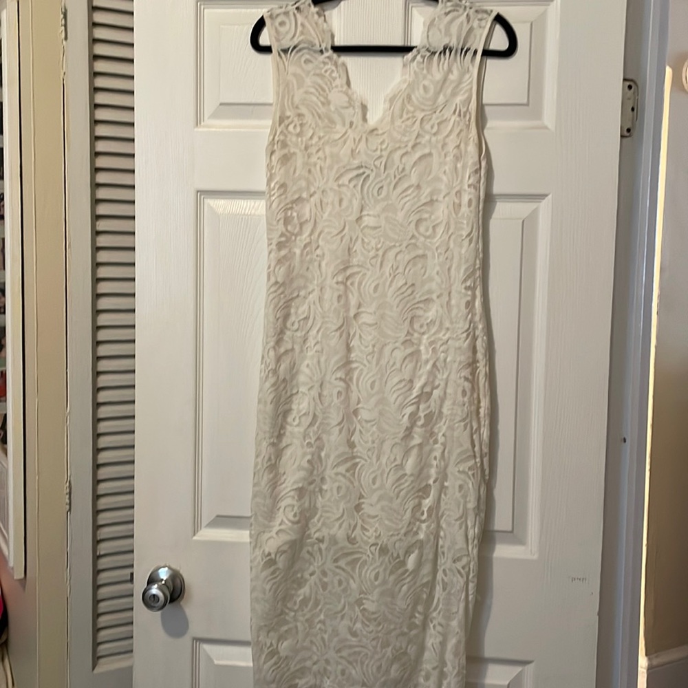 White Lace Midi Dress